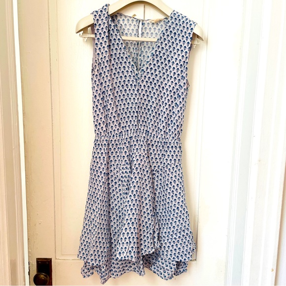 Rebecca Taylor Silk Blue and White Patterned Dress - Picture 1 of 11